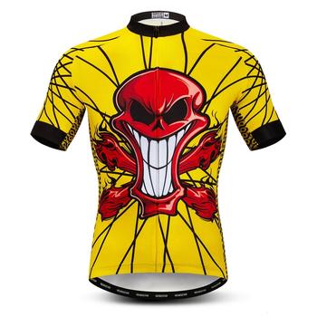 2019 Weimostar Cycling Jersey men's Bike jersey Mountain road MTB bicycle shirt summer maillot Racing tops clothing skull Yellow